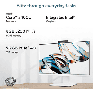 ASUS AIO V400 DESKTOP | Intel Core 3 100U | 8GB | 512GB | Windows 11 Home | White | V440VAB-KWC3001WS