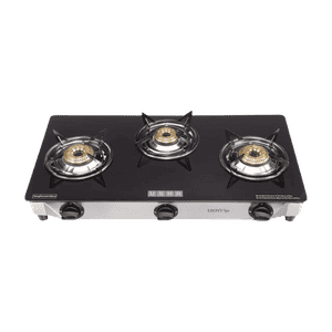 Usha Ebony Neo Gas Stove | 3 Burner | Black | GS3 003