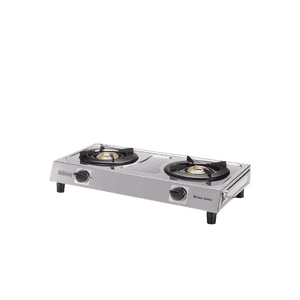 Usha Maxus Cooktop Gas Stove | 2 Burners | Silver | Gs2 001