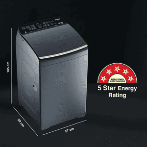 Whirlpool Bloomwash Pro Fully Automatic Top Loading Washing Machine | 5 Star | 9 Kg | Midnight Grey | 31602 360 BW PRO H 9.0 10YMW