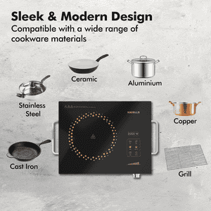 Havells Infrared Induction Cooktop | Digital Display | 2200 W | Black | Glo TC22