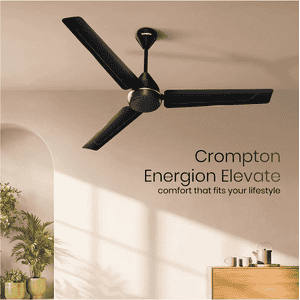 Crompton Energion Elevate 1200mm BLDC Ceiling Fan | 32 W | Matt Black