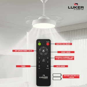 Luker Diana Ceiling Fan | 1050mm | White