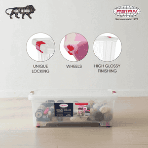 Asian Regal Roller Storage Box | 20 L | Transparent