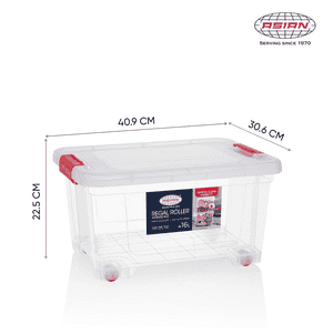 Asian Regal Roller Storage Box | 16 L | Transparent