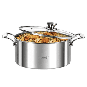 Nolta Stainless Steel Triply Casserole Biriyani Pot | 6.5 L | 26 cm | Silver