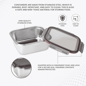 Milton Modulo Steel Square Container 450 | Silver