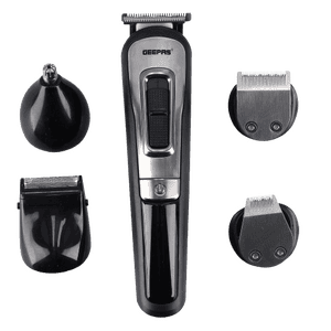 Geepas 5 Heads Grooming Kit Prefect for Home Salon and Professional Styling | Black and Silver | GTR57527ID