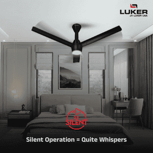 Luker Radial Glow RMT Ceiling Fan | 1200 mm | Black