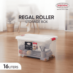 Asian Regal Roller Storage Box | 16 L | Transparent