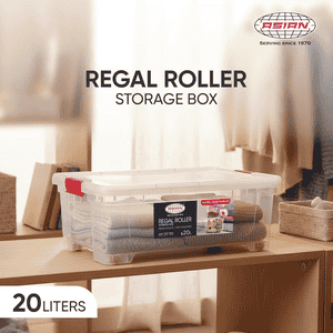 Asian Regal Roller Storage Box | 20 L | Transparent