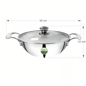 Nolta Triply Stainless Steel Shallow Kadai | 24 Cm