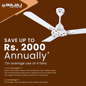 Bajaj  Novella BLDC Ceiling Fan | 1200 mm | Serene White