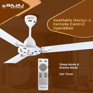 Bajaj  Novella BLDC Ceiling Fan | 1200 mm | Serene White