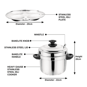 Prabha Elite Multi Steamer Cum Idly Cooker | 4 Plates