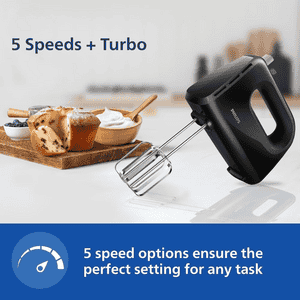 Philips Lightweight Hand Mixer | 300 W | Black | HR3705/10