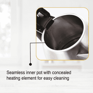 Usha Stainless Steel Electric Kettle | 1200 W | 1.5 L | Silver and Black