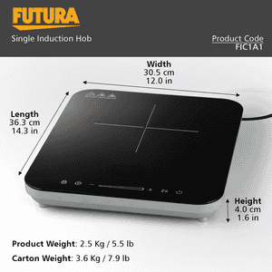 Futura Single Hawkins Induction Hobe | 2000 W | Black
