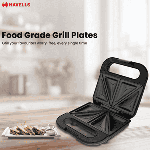 Havells Quick Crunch Sandwich Maker | 2 Slice | 800 W | Black