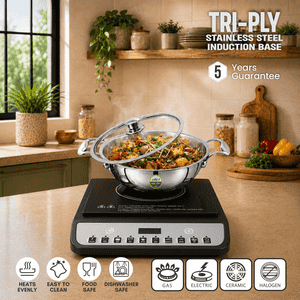 Nolta Triply Stainless Steel Shallow Kadai | 24 Cm