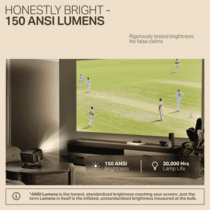 boAt CineHead E1 Smart Projector | 150 ANSI Lumens | 1080p & 4K Support | Carbon Black