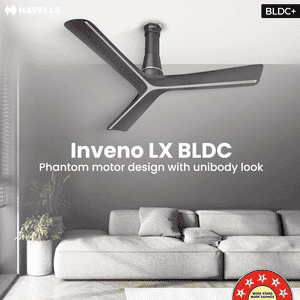 Havells Inveno LX BLDC Ceiling Fan | 1200 mm | Satin Dusk