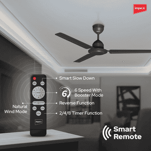 Impex E-Saver BLDC Ceiling Fan with Remote Contro | 1200 mm | 5 star Rated Energy Efficient Ceiling Fan | Smoke Brown