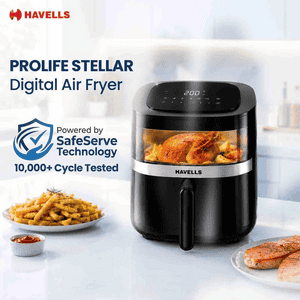 Havells Prolife Stellar Chef Digital Air Fryer | 5.5 L | Black