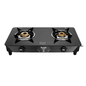 Preethi Zeal Pro Gas Stove | 2 Burner | Black | MS
