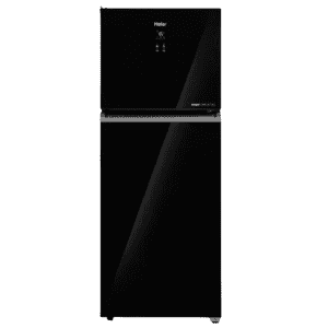 Haier Frost Free Double Door Refrigerator | 328 L | 2Star | Black Glass | HRF-3782PLKGA-P