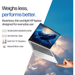 HP 14 Laptop Intel Core i7 | 16 GB | 512 GB | Windows 11 Home | Natural Silver | ep0159TU