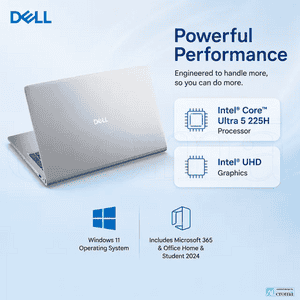Dell 15 Thin and Light Laptop | Intel Core Ultra 5 | 16 GB | 512 GB | Windows 11 Home | Platinum Silver | CD15260CTOH3RINS1