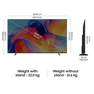 Samsung Mini LED 4K Samsung Vision AI Smart TV | 190 Cm ( 75 Inch ) | Black | UA75M70HAULXL