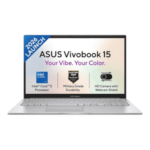 ASUS Vivobook 15 Thin and Light Laptop | Intel Core 5 | 8 GB | 512 GB | Windows 11 Home | Cool Silver | X1504VAP-IN011WS