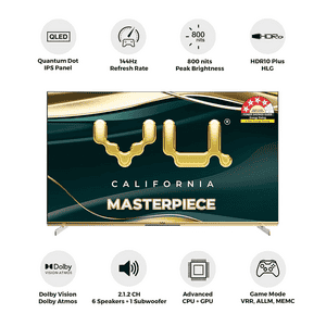 Vu Masterpiece Frame Series 4K QLED TV | 164 Cm ( 65 Inch ) | 2025 Model | 65MASTERPIECE