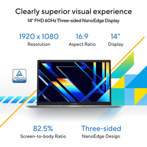 ASUS Vivobook 14 Thin and Light Laptop | Intel Core i3 | 8 GB | 512 GB | Cool Silver | X1404VA-EB1924WS
