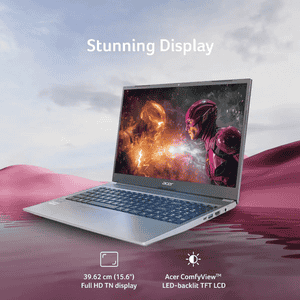 Acer Aspire Lite Intel Core 3 Thin and Light Laptop | 8 GB | 256 GB | Windows 11 Home | Grey | UN.34ESI.02X
