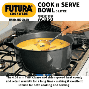 Hawkins Cook n Serve Bowl | 5 L | 23 Cm | Black | ACB50