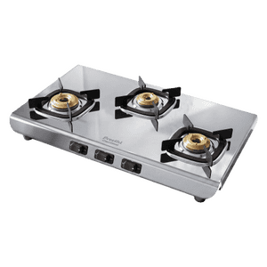 Preethi Glamsteel Stainless Steel Gas Stove | 3 Burner