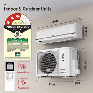 Hitachi Inverter Split AC | 1.5 Ton | 3 Star | White | D318PCD3ST
