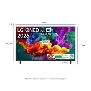 LG QNED evo AI 4K Ultra HD MiniLED Smart TV | 217 Cm ( 86 Inch ) | 2026 Model | Black | 86QNED85BLA