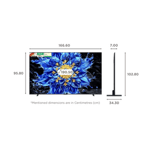 TCL QD Mini LED 4K Super Ultra HD Smart Google TV | 191 Cm ( 75 Inch ) | 2026 Model | Black | 75P8L