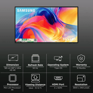 Samsung 4K Mini LED Smart TV | 165 Cm ( 65 Inch ) | 2026 Model | Black | UA65M70HAULXL