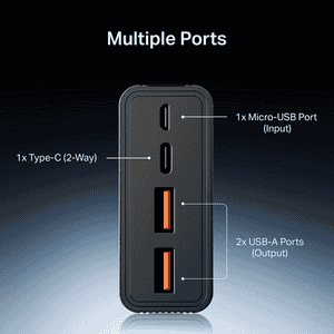 boAt Energyshroom Turbo Super Fast Charging Power Bank | 20000 mAh | 35 W | Onyx Black | PB435