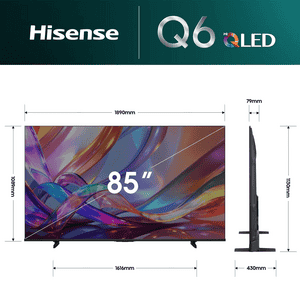 Hisense 4K Ultra HD Smart QLED Dolby Vision TV | 215 Cm ( 85 Inch ) | Black | 85Q6S