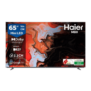 Haier 4K Ultra HD Smart Mini LED Google TV | 164 Cm ( 65 Inch ) | 2025 Model | Grey | H65M80FUX