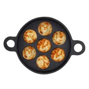 The Indus Valley Super Smooth Cast Iron Paniyaram Pan | 7Pit | Black