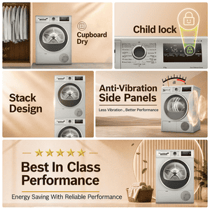 Bosch Front Load Condenser Tumble Dryer | 8 Kg | Silver Inox | WTN86202IN