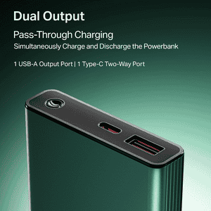 boAt Energyshroom Fast Charging Power Bank | 10000 mAh | 22.5W | Emerald Green | PB300 Pro
