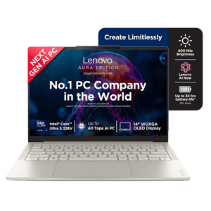 Lenovo Yoga Slim 7 Aura Edition AI Laptop | Intel Core Ultra 5 | 16GB | 1TB | Seashell | 83JX00G8IN